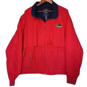Vintage 90s Indianapolis Motor Speedway Jacket IMS Gear Sports Red XXL Racing